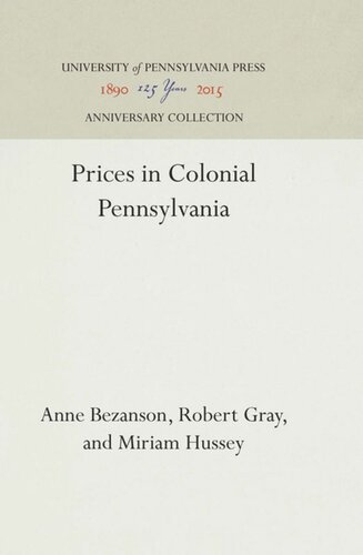 Prices in Colonial Pennsylvania