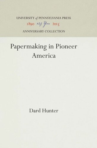 Papermaking in Pioneer America