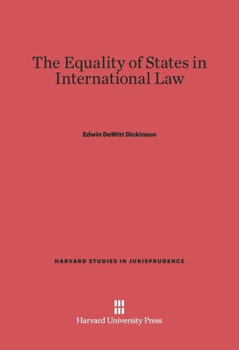 The Equality of the States in International Law