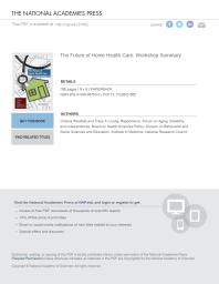 The Future of Home Health Care: Workshop Summary