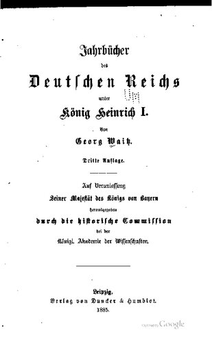 Jahrbücher des Deutschen Reichs unter König Heinrich I.