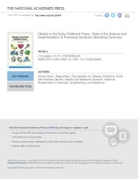 Obesity in the Early Childhood Years: State of the Science and Implementation of Promising Solutions: Workshop Summary