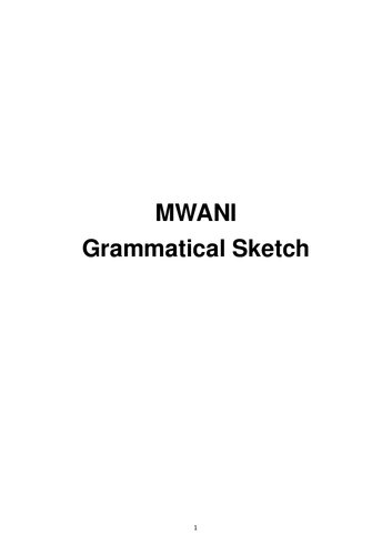 Mwani Grammatical Sketch