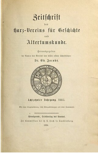 Zeitschrift des Harz-Vereins für Geschichte und Alterthumskunde