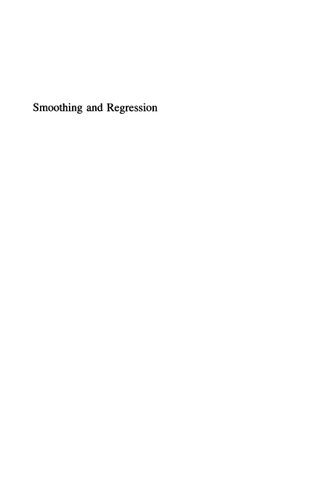 Smoothing and Regression: Approaches, Computation, and Application (Wiley Series in Probability and Statistics)