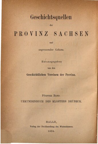 Urkundenbuch des Klosters Drübeck