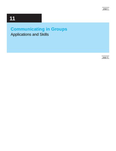 Communicating in Groups: Applications and Skills