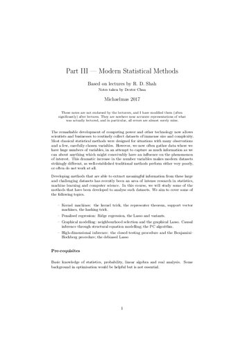 Modern Statistical Methods