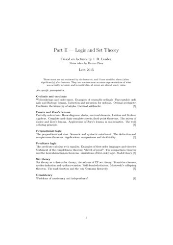 Logic and Set Theory