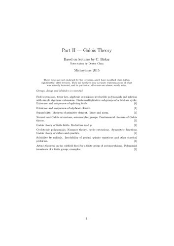 Galois Theory