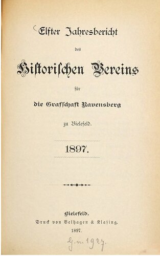 Jahresbericht des Historischen Vereins der Grafschaft Ravensberg zu Bielefeld