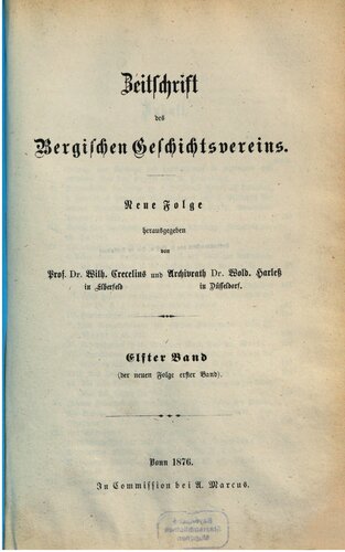 Zeitschrift des Bergischen Geschichtsvereins