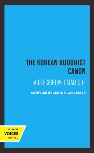 The Korean Buddhist Canon: A Descriptive Catalogue