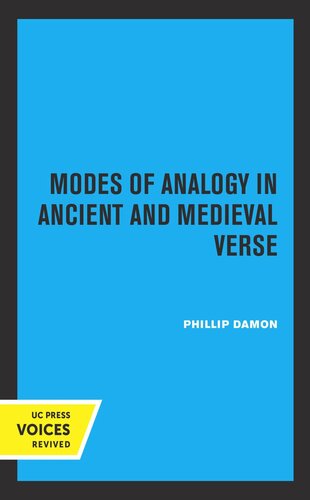 Modes of Analogy in Ancient and Medieval Verse