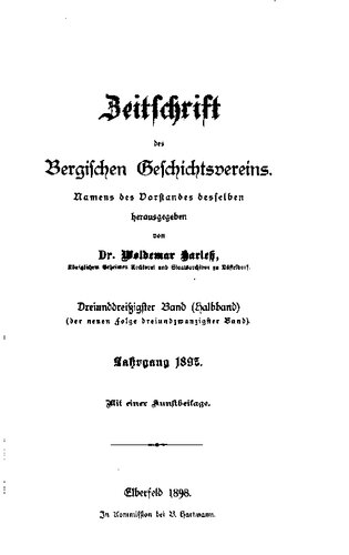 Zeitschrift des Bergischen Geschichtsvereins