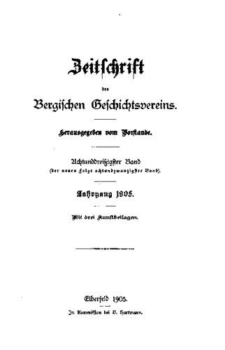 Zeitschrift des Bergischen Geschichtsvereins