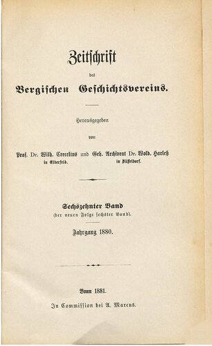 Zeitschrift des Bergischen Geschichtsvereins