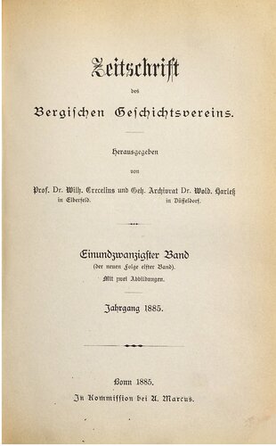 Zeitschrift des Bergischen Geschichtsvereins