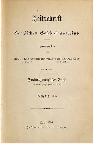 Zeitschrift des Bergischen Geschichtsvereins