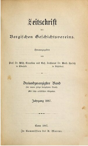 Zeitschrift des Bergischen Geschichtsvereins