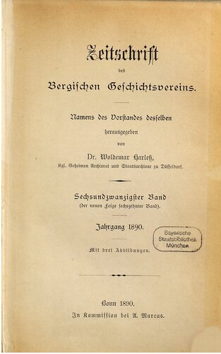 Zeitschrift des Bergischen Geschichtsvereins