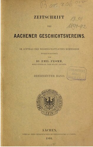 Zeitschrift des Aachener Geschichtsvereins