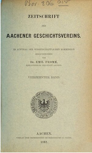 Zeitschrift des Aachener Geschichtsvereins