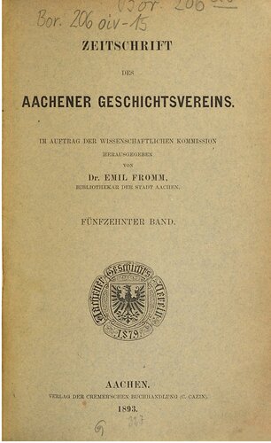 Zeitschrift des Aachener Geschichtsvereins