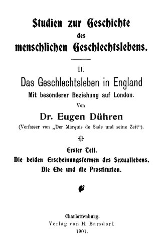 Das Geschlechtsleben in England I