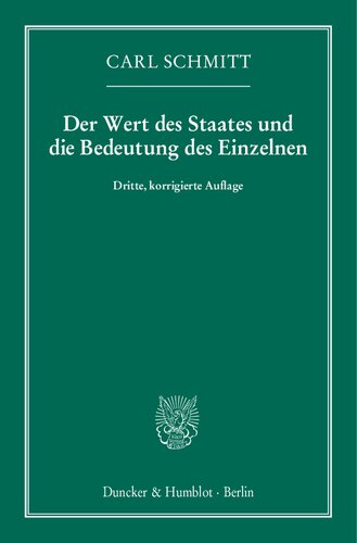 Der Wert des Staates und die Bedeutung des Einzelnen