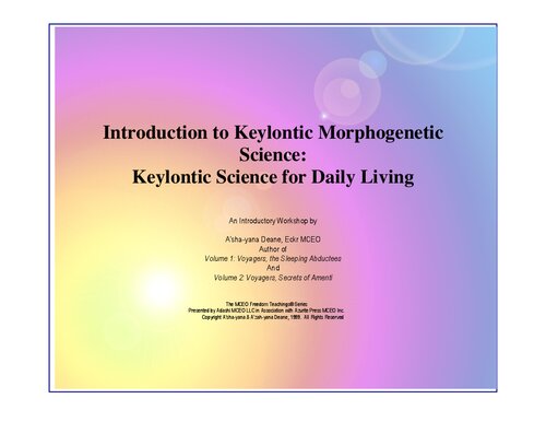 Introduction to Keylontic Science: Morphogenetic Matter Template Science