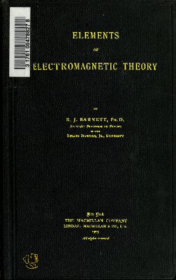 Elements of Electromagnetic Theory