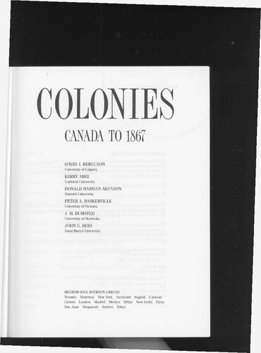 Colonies : Canada to 1867