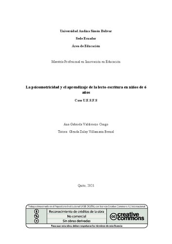 La psicomotricidad y el aprendizaje de la electroescritura en niños de 6 años