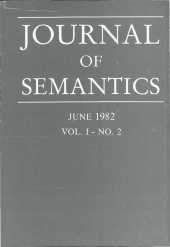 Journal of Semantics, Volume 1, No 2, 1982