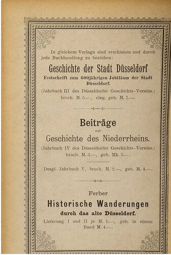 Beiträge zur Geschichte des Niederrheins. Jahrbuch des Düsseldorfer Geschichts-Vereins