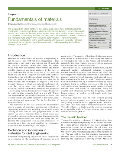 ICE Manual of Construction Materials, Volumes I and II