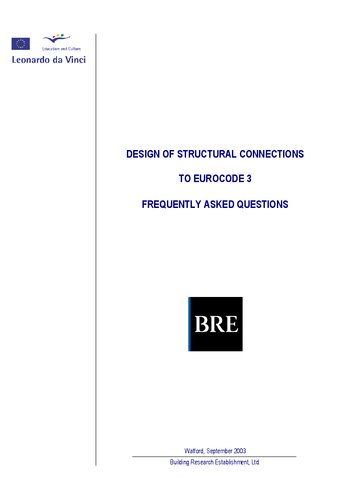 Design of Structural Connections to Eurocode 3 – Frequently Asked Questions