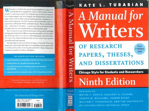 A Manual for Writers of Research Papers, Theses, and Dissertations: Chicago Style for Students and Researchers