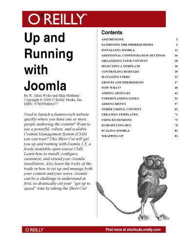 Up and Running with Joomla, 2nd Edition