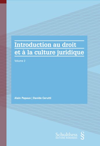 Introduction au droit et à la culture juridique