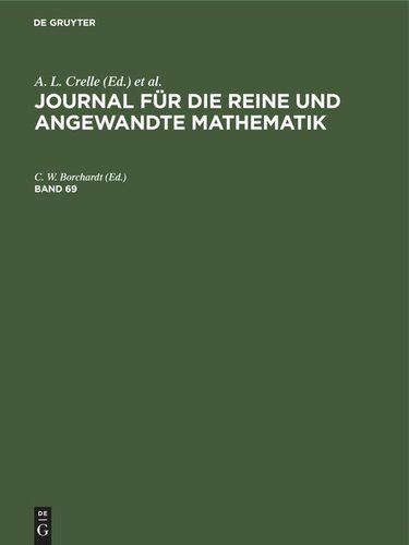 Journal für die reine und angewandte Mathematik: Band 69