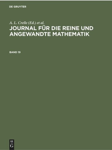 Journal für die reine und angewandte Mathematik: Band 19