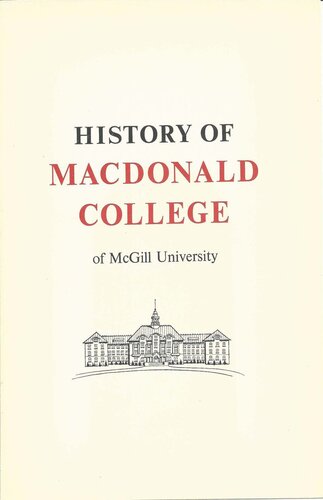 History of MacDonald College of McGill University: 1904-1955