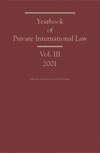 Yearbook of Private International Law: Volume III 2001