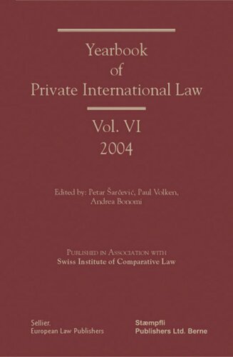 Yearbook of Private International Law: Volume VI 2004