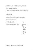 Schriften zum transzendentalen Idealismus