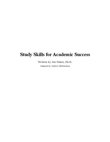 Study Skills for Academic Success