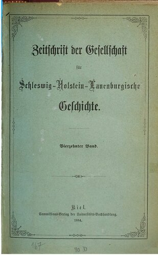 Zeitschrift der Gesellschaft für die Geschichte der Herzogthümer Schleswig, Holstein und Lauenburg