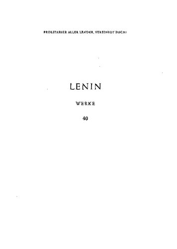 Lenin Werke Band 40: Hefte zur Agrarfrage: 1900-1916